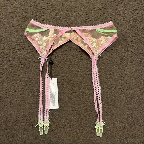 For Love And Lemons Tutti Fruiti Shimmer Garter Belt NWT - Picture 5 of 7